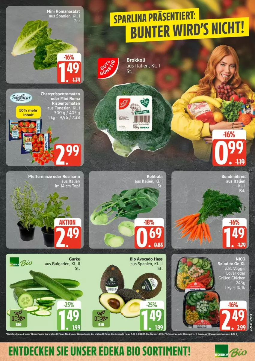 Aktueller Prospekt Edeka - Prospekte - von 09.03 bis 14.03.2026 - strona 5 - produkty: avocado, bio, brokkoli, grill, gurke, LG, minze, pfeffer, pfefferminze, Romanasalat, rosmarin, salat, Ti, topf