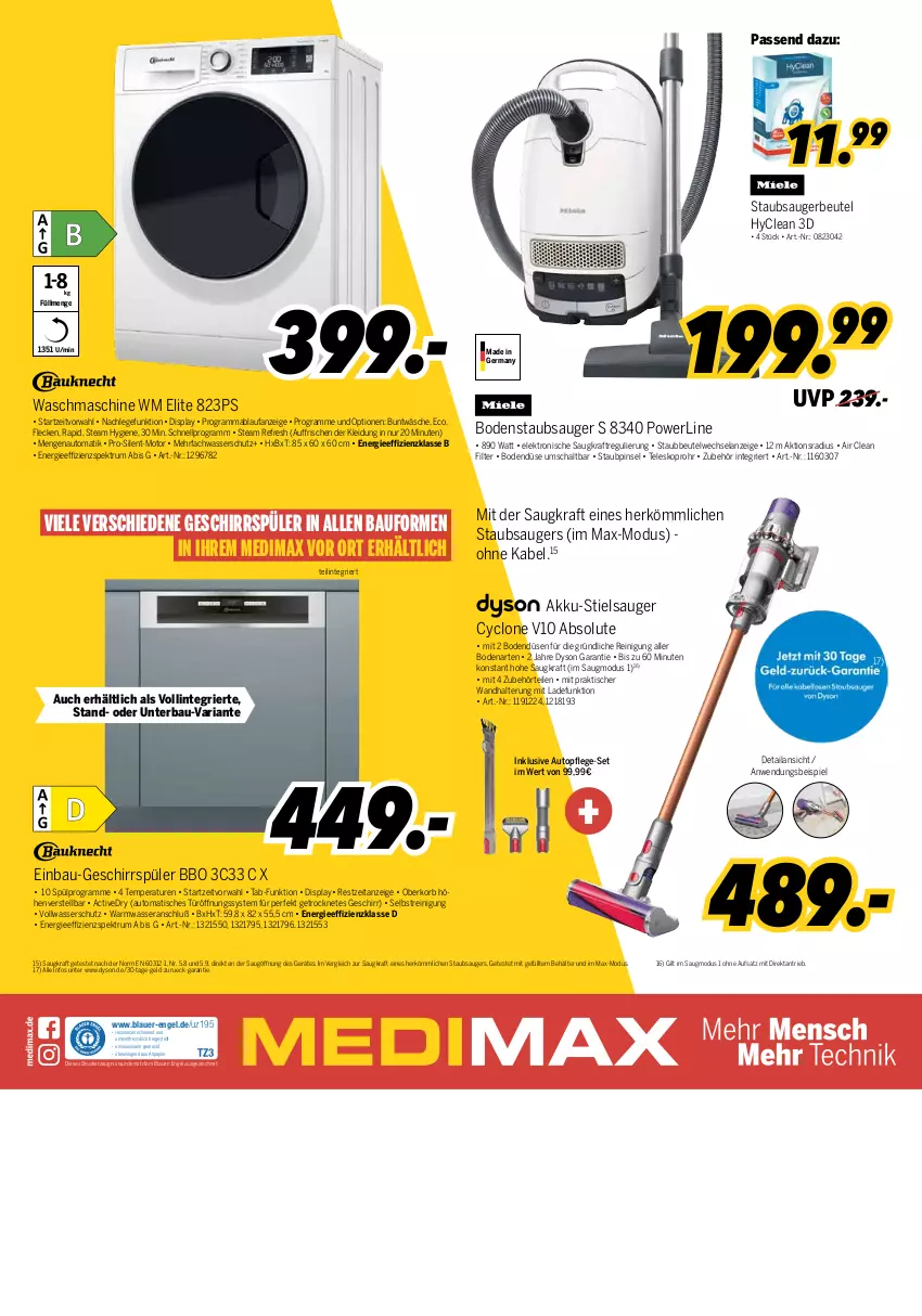 Aktueller Prospekt Medimax - MEDIMAX Prospekt KW21 2022 - von 20.05 bis 26.05.2022 - strona 8 - produkty: abholpreise, akku, auer, auto, Bau, Behälter, beutel, bodenstaubsauger, dekoration, drucker, Dyson, einbau-geschirrspüler, eis, Elan, Elektro, Engel, gefu, Germ, geschirr, geschirrspüler, kerze, kleid, Kleidung, korb, kraft, mab, papier, Pinsel, Reinigung, reis, Ria, rum, Schal, Spektrum, staubbeutel, staubsauger, staubsaugerbeutel, Stielsauger, Teleskop, Ti, tisch, topf, wandhalterung, waschmaschine, wasser