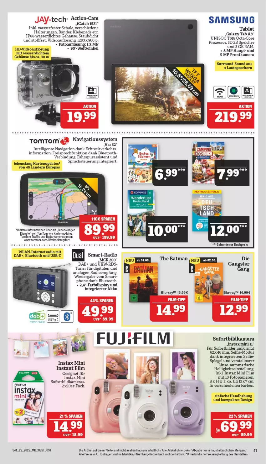 Aktueller Prospekt Marktkauf - Prospekt - von 29.05 bis 04.06.2022 - strona 41 - produkty: akku, auto, blu-ray, buch, deo, eis, elle, ente, frontkamera, HP, Intel, kamera, Kameras, lautsprecher, LG, papier, Radio, reis, Samsung, Schal, Schale, spiegel, tablet, teller, Ti, tisch, tomtom, tuner, usb, wasser