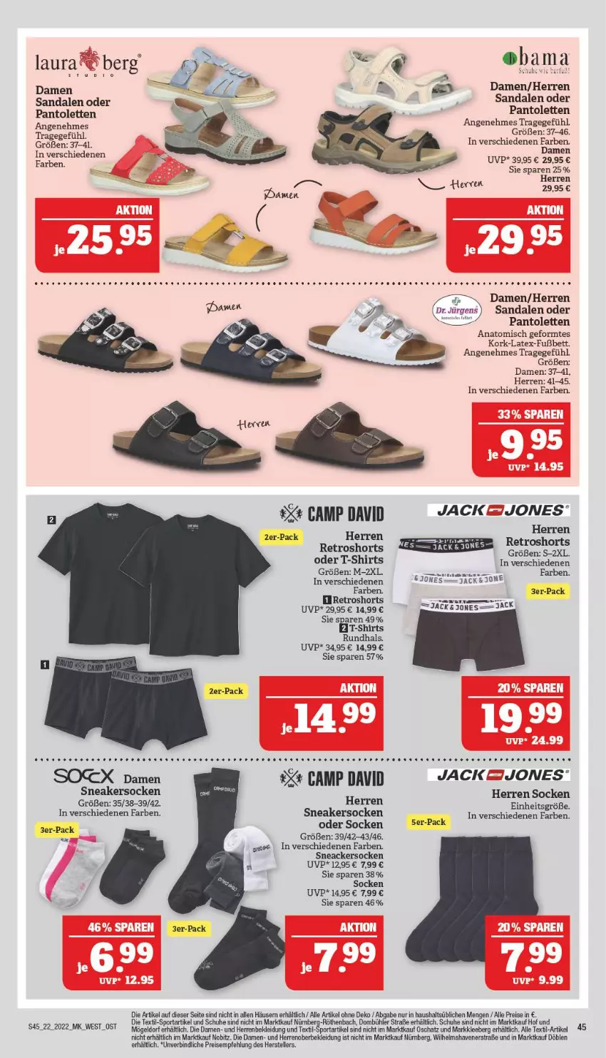 Aktueller Prospekt Marktkauf - Prospekt - von 29.05 bis 04.06.2022 - strona 45 - produkty: bett, Duck, eis, elle, Jacke, kleid, Kleidung, pantolette, pantoletten, reis, retroshorts, sandale, sandalen, schuhe, shirt, shirts, shorts, sneaker, sneakersocken, socken, Sport, T-Shirt, teller, Ti