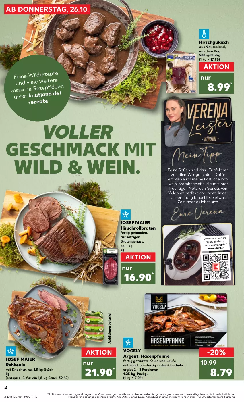 Aktueller Prospekt Kaufland - Kaufland - von 26.10 bis 01.11.2023 - strona 2 - produkty: angebot, braten, eis, Elan, frucht, gewürz, gulasch, mac, nuss, Ofen, pfanne, Rauch, rezept, rezepte, rollbraten, rotwein, saft, Schal, Schale, Soße, Ti, wein, Wild, ZTE