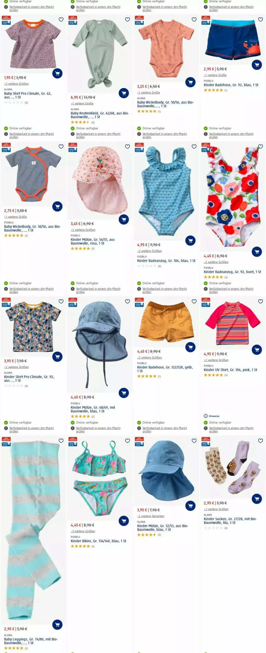 Aktueller Prospekt Dm Drogerie - Prospekte - von 02.10 bis 11.10.2023 - strona 7 - produkty: Anzug, Bad, badeanzug, Badehose, Bau, baumwolle, bikini, bio, body, eis, gin, hose, Kinder, kleid, leggings, Mütze, Ria, shirt, socken, uhu, usb, WICK, Wickelbody, wolle