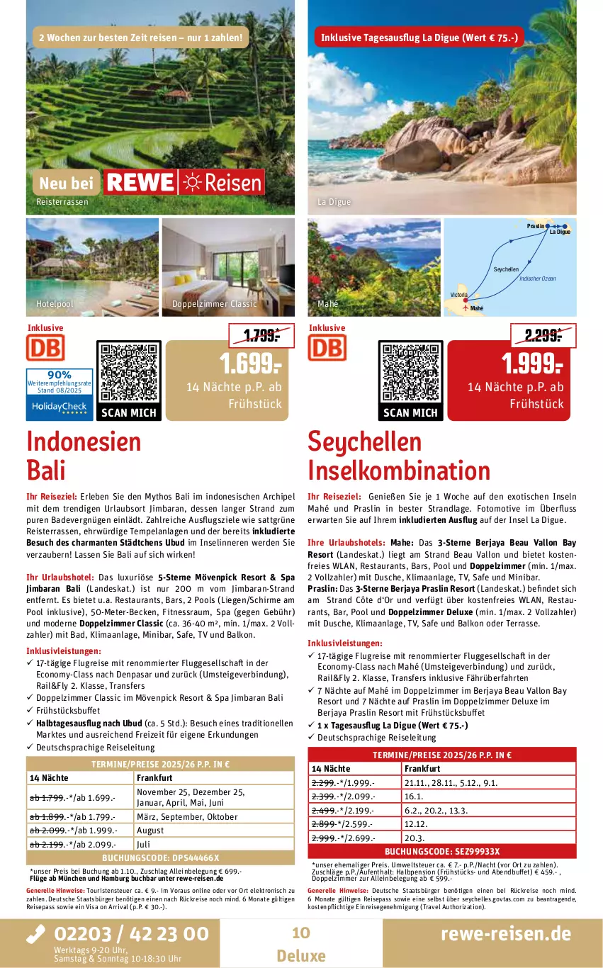 Aktueller Prospekt Rewe Reisen - Reiseprospekt - von 28.08 bis 26.09.2025 - strona 10 - produkty: Bad, buch, deutschsprachige reiseleitung, dusche, eis, Elan, Elektro, elle, erde, harman, inklusivleistungen, Liege, Mode, mövenpick, Mythos, pool, pril, ps4, reis, rel, Ria, schirme, Ti, tisch, uhr