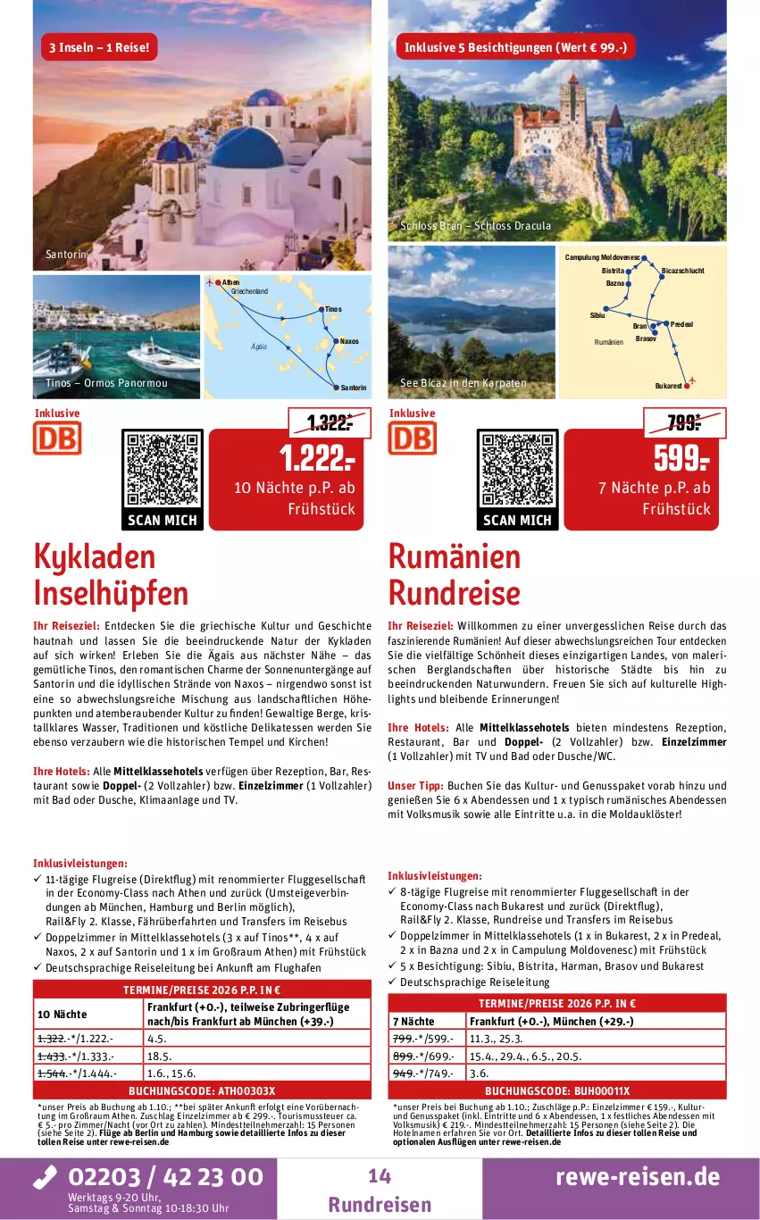 Aktueller Prospekt Rewe Reisen - Reiseprospekt - von 28.08 bis 26.09.2025 - strona 14 - produkty: Bad, buch, decke, deutschsprachige reiseleitung, dove, dusche, eis, elle, erde, harman, inklusivleistungen, LG, natur, nuss, reis, rel, rezept, ring, rum, Ti, tisch, uhr, wasser