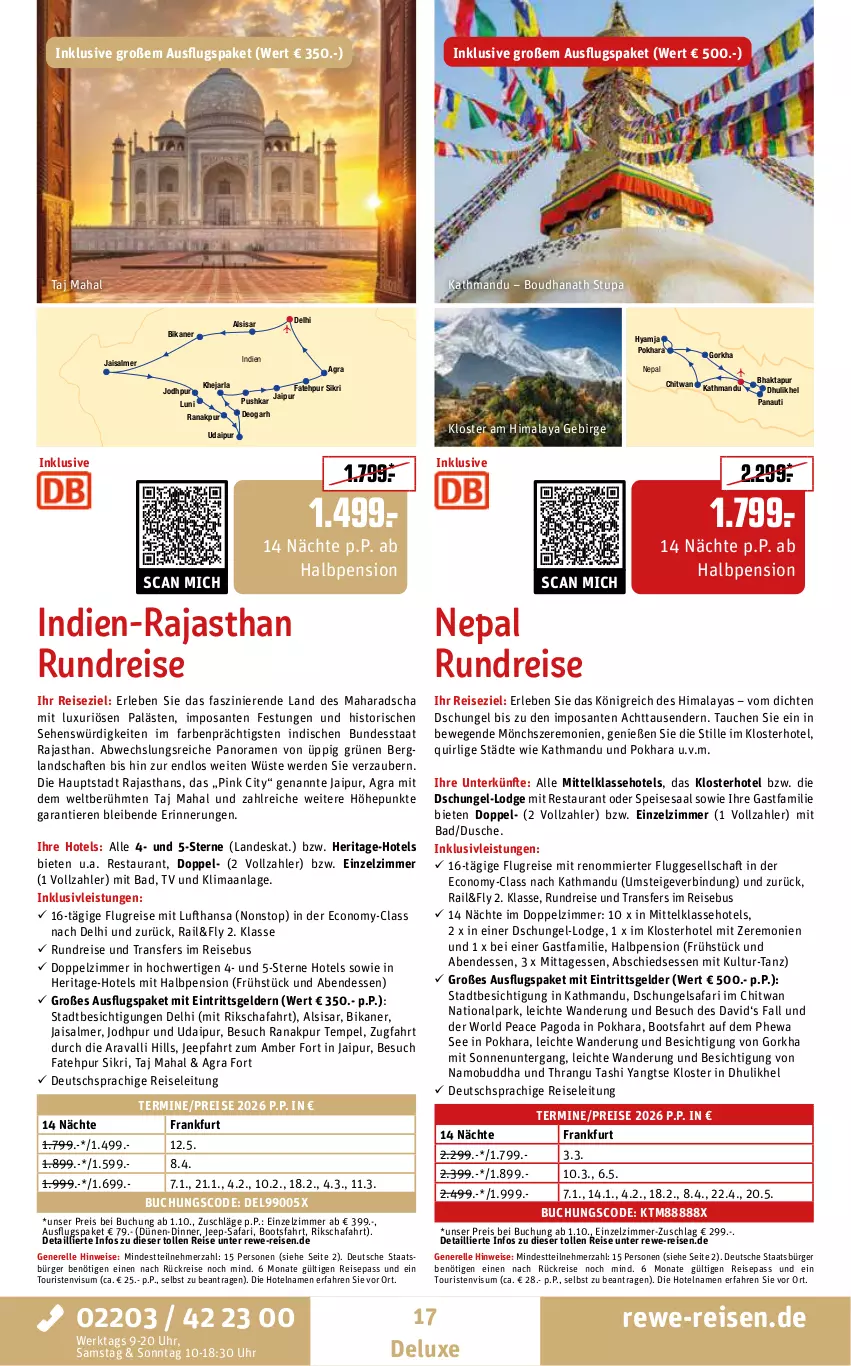 Aktueller Prospekt Rewe Reisen - Reiseprospekt - von 28.08 bis 26.09.2025 - strona 17 - produkty: Amber, arla, Bad, buch, Buddha, deo, deutschsprachige reiseleitung, dusche, eis, elle, erde, HP, inklusivleistungen, Pago, Rana, reis, rel, SANTE, Ti, Tiere, uhr