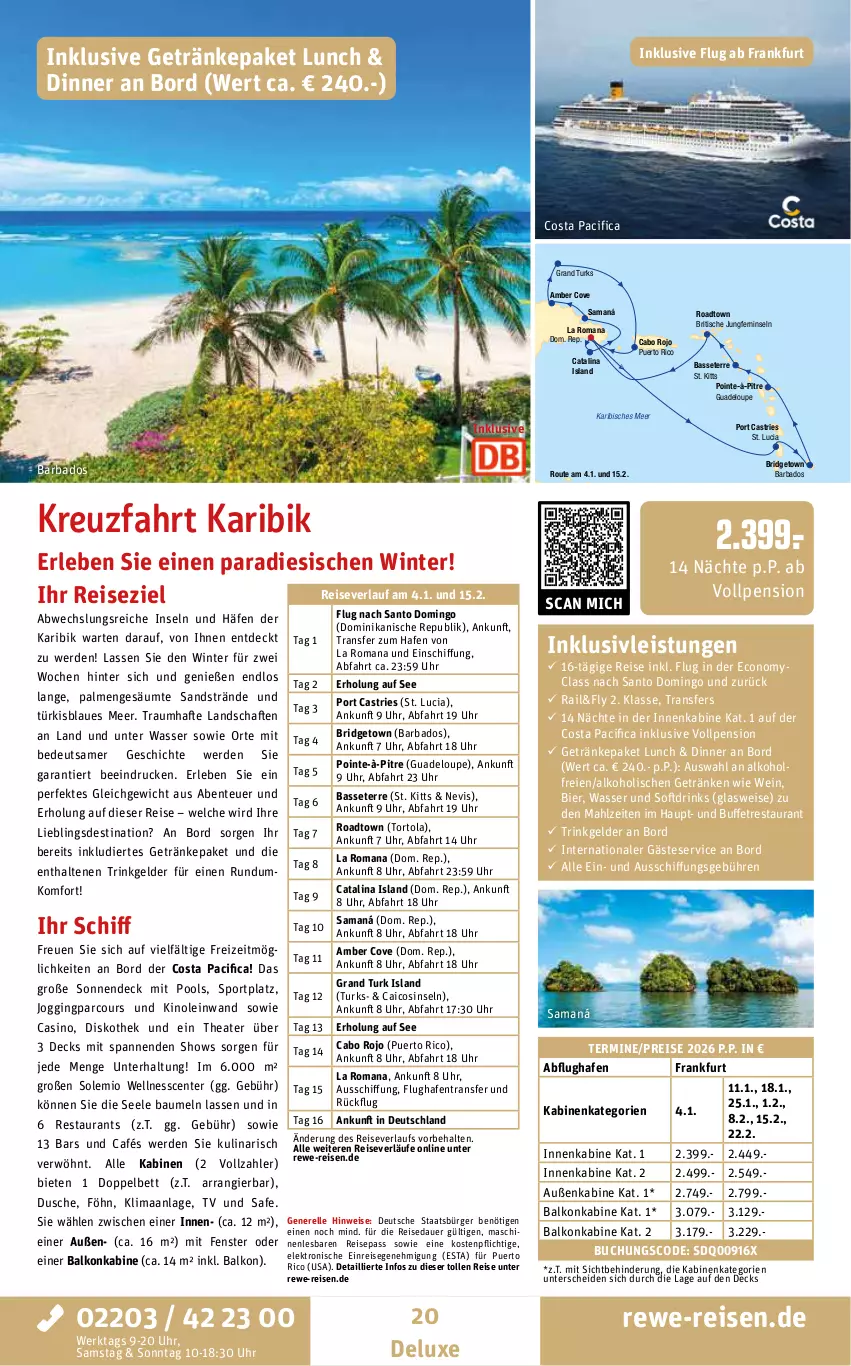 Aktueller Prospekt Rewe Reisen - Reiseprospekt - von 28.08 bis 26.09.2025 - strona 20 - produkty: alkohol, Amber, auer, Bad, balkonkabine, Bau, bett, bier, buch, Cif, drink, drinks, dusche, eis, Elektro, elle, ente, erde, fenster, getränk, getränke, gin, inklusivleistungen, pool, reis, reiseverlauf, rel, Sport, Thea, Ti, tisch, uhr, wasser, wein