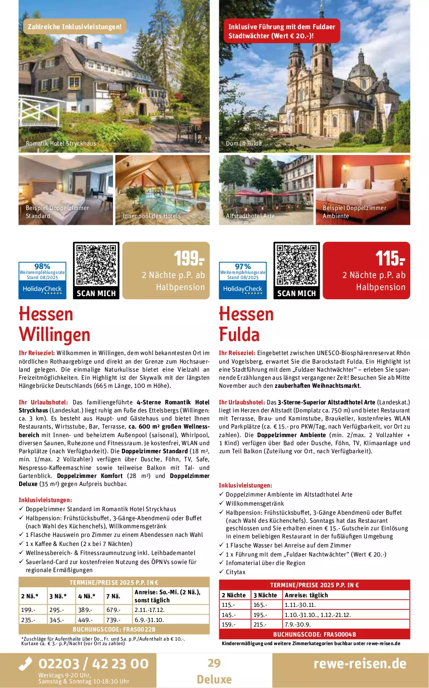 Aktueller Prospekt Rewe Reisen - Reiseprospekt - von 28.08 bis 26.09.2025 - strona 29 - produkty: auer, axe, Bad, Bademantel, bett, bio, buch, dusche, eis, elle, ente, espresso, flasche, Fulda, Garten, getränk, gutschein, inklusivleistungen, innenpool, kaffee, kaffeemaschine, Kamin, Kinder, küche, kuchen, Küchen, kurtaxe, Mantel, natur, nespresso, pool, reis, Ria, stube, Ti, uhr, wasser, wein, wellnessbereich, Whirlpool, ZTE