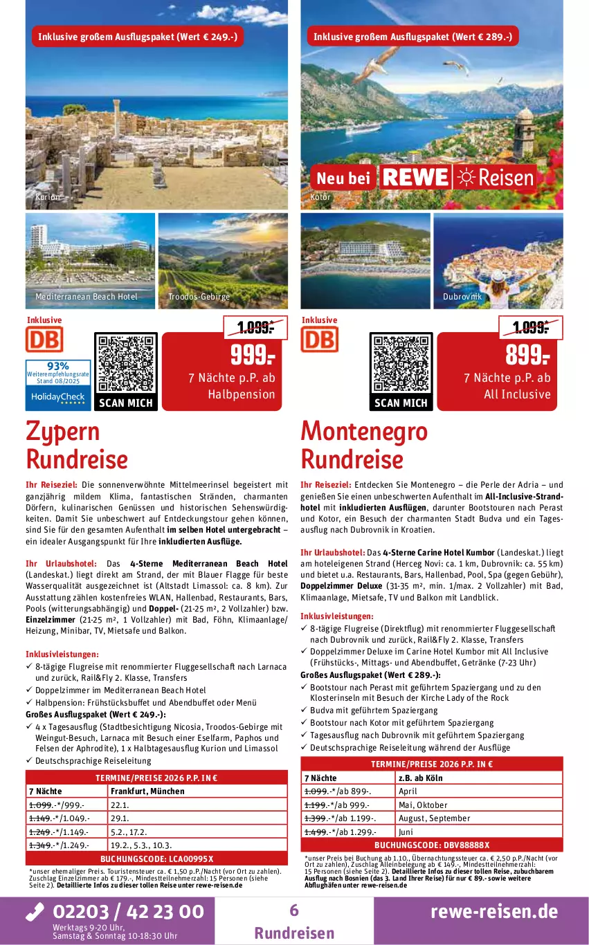 Aktueller Prospekt Rewe Reisen - Reiseprospekt - von 28.08 bis 26.09.2025 - strona 6 - produkty: asti, auer, Bad, buch, decke, deutschsprachige reiseleitung, eis, fanta, getränk, getränke, harman, inklusivleistungen, monte, pool, pril, reis, Ria, Ti, tisch, uhr, wasser, wein