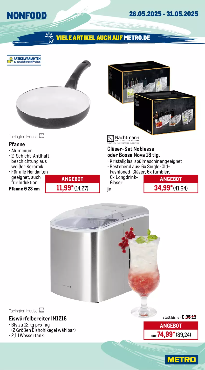 Aktueller Prospekt Metro - Wochen-Angebote - von 26.05 bis 31.05.2025 - strona 17 - produkty: angebot, auer, auto, Behälter, boss, drink, eis, eiswürfel, eiswürfelbereiter, elle, Gläser, herdarten, LG, Metro, pfanne, reis, Schere, spülmaschinen, teller, Ti, tiefpreis, Trockensauger, wasser, wassertank, würfel