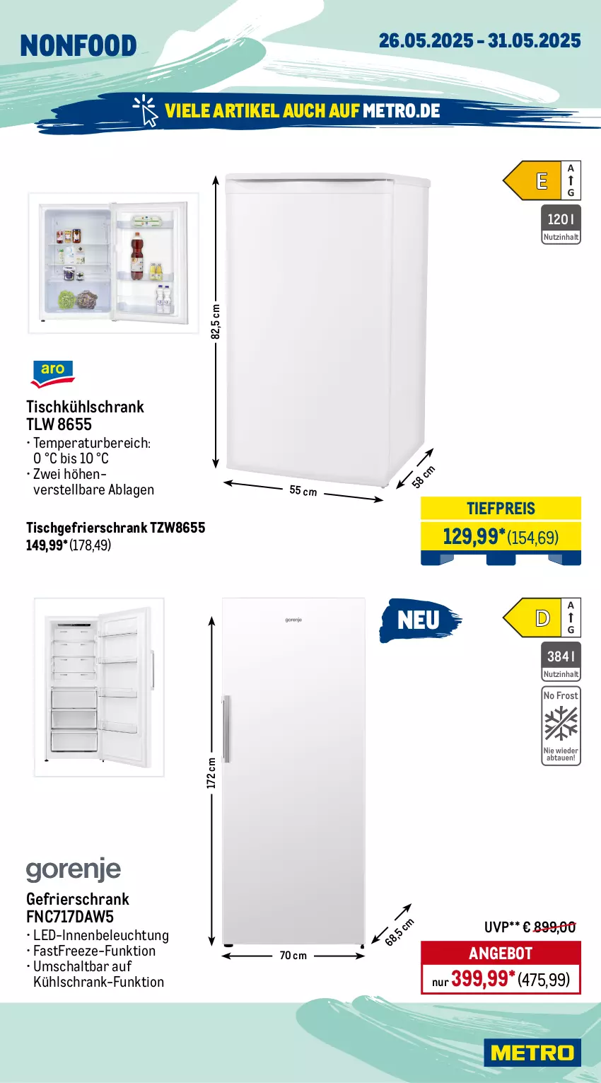 Aktueller Prospekt Metro - Wochen-Angebote - von 26.05 bis 31.05.2025 - strona 21 - produkty: angebot, backofen, Bau, beleuchtung, besteck, decke, eis, elle, garraum, gefrierschrank, geschirr, geschirrspüler, glaskeramik, glaskeramik-kochfeld, grill, keramik-kochfeld, kochfeld, kühlschrank, maille, Metro, Ofen, reis, rum, Schal, Schrank, Spektrum, teller, Ti, tiefpreis, tisch
