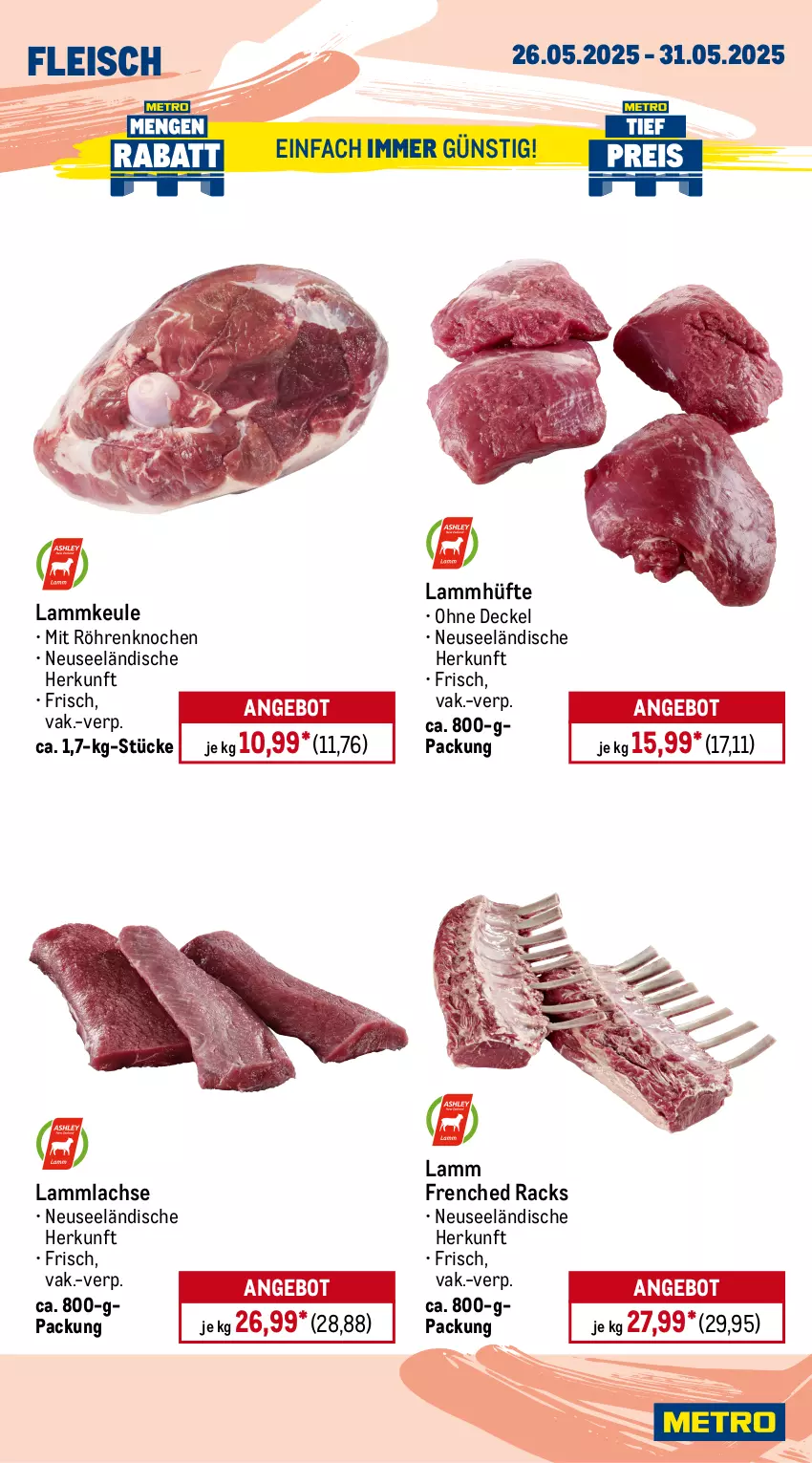 Aktueller Prospekt Metro - Wochen-Angebote - von 26.05 bis 31.05.2025 - strona 4 - produkty: Abtei, angebot, angebote, aqua, backfisch, decke, Deckel, Dorade, dorade royal, eis, filet, filets, fisch, fleisch, frischfisch, lachs, lachsfilet, lamm, lammkeule, lammlachse, Metro, reis, rwe, Schal, Schale, steak, steaks, Ti, tiefpreis, Wild