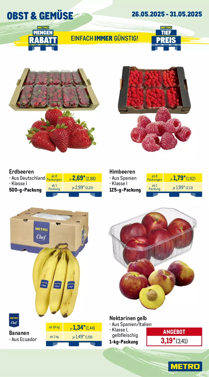 Aktueller Prospekt Metro - Wochen-Angebote - von 26.05 bis 31.05.2025 - strona 7 - produkty: angebot, banane, bananen, beere, beeren, beutel, eis, erdbeere, erdbeeren, filet, filets, fisch, fische, Fischer, fleisch, früchte, garnelen, himbeer, himbeere, himbeeren, krone, lachs, matjes, meeresfrüchte, Metro, Nektar, nektarinen, obst, Räucherlachs, reis, Schere, Ti, tiefpreis, Waage