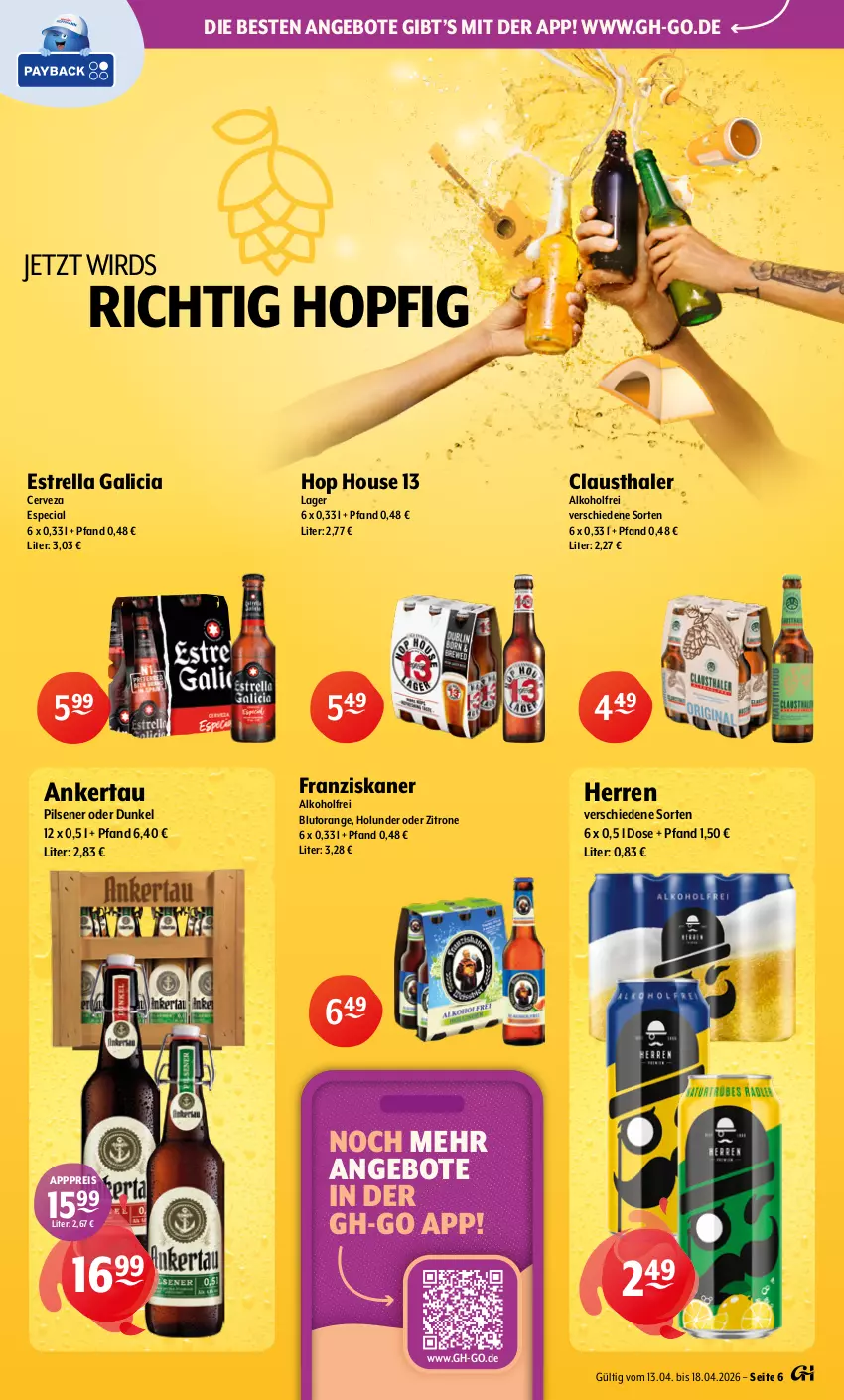 Aktueller Prospekt Getraenke Hoffmann - Prospekte - von 13.04 bis 18.04.2026 - strona 6 - produkty: alkohol, angebot, angebote, aust, Blutorange, clausthaler, eis, franziskaner, holunder, orange, pils, pilsener, reis, rel, Ti, zitrone