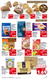 Gazetka promocyjna Kaufland - Gazetka - ważna od 19.10 do 19.10.2022 - strona 23 - produkty: angebot, angebote, auer, aufstrich, backwaren, ball, beere, beeren, beutel, blume, blumen, bohne, bohnen, brandt, brot, brötchen, d'oro, dallmayr, eduscho, eis, erdbeere, erdbeeren, espresso, flakes, frische backwaren, frucht, fruchtaufstrich, geback, getränk, getränke, getränkepulver, himbeer, himbeere, himbeeren, intenso, kaffee, kaffee-pads, kakao, kartoffel, kirsch, kirsche, kirschen, korn, Kornbrot, Krustenbrot, mandel, mandeln, marmelade, Meister, natur, oder espresso, orange, orangen, prodomo, reifen, Ria, röstzwiebeln, rwe, Schal, Schale, sonnenblume, sonnenblumen, Sonnenblumenkerne, sonnenblumenkernen, Ti, weizenbrötchen, weizenmischbrot, weltmeisterbrot, zwiebel, zwiebeln