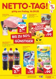 Gazetka promocyjna Netto Marken-Discount - Filial-Angebote - Gazetka - ważna od 17.09 do 17.09.2022 - strona 39 - produkty: 7UP, angebot, bestpreis, blume, blumen, blumenerde, chips, choclait chips, choco crossies, crossies, domestos, eis, elle, erde, Mirinda, pepsi, reis, rind, schwein, schweine, Schwip Schwap, Spezi, Ti, wein, weine, ZTE