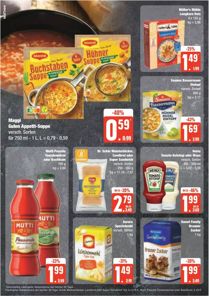 Aktueller Prospekt Edeka - Prospekte - von 02.09 bis 07.09.2024 - strona 16 - produkty: basilikum, brot, eis, Meister, Mutti, püree, reis, sandwich, Ti, tomate, tomaten, ZTE