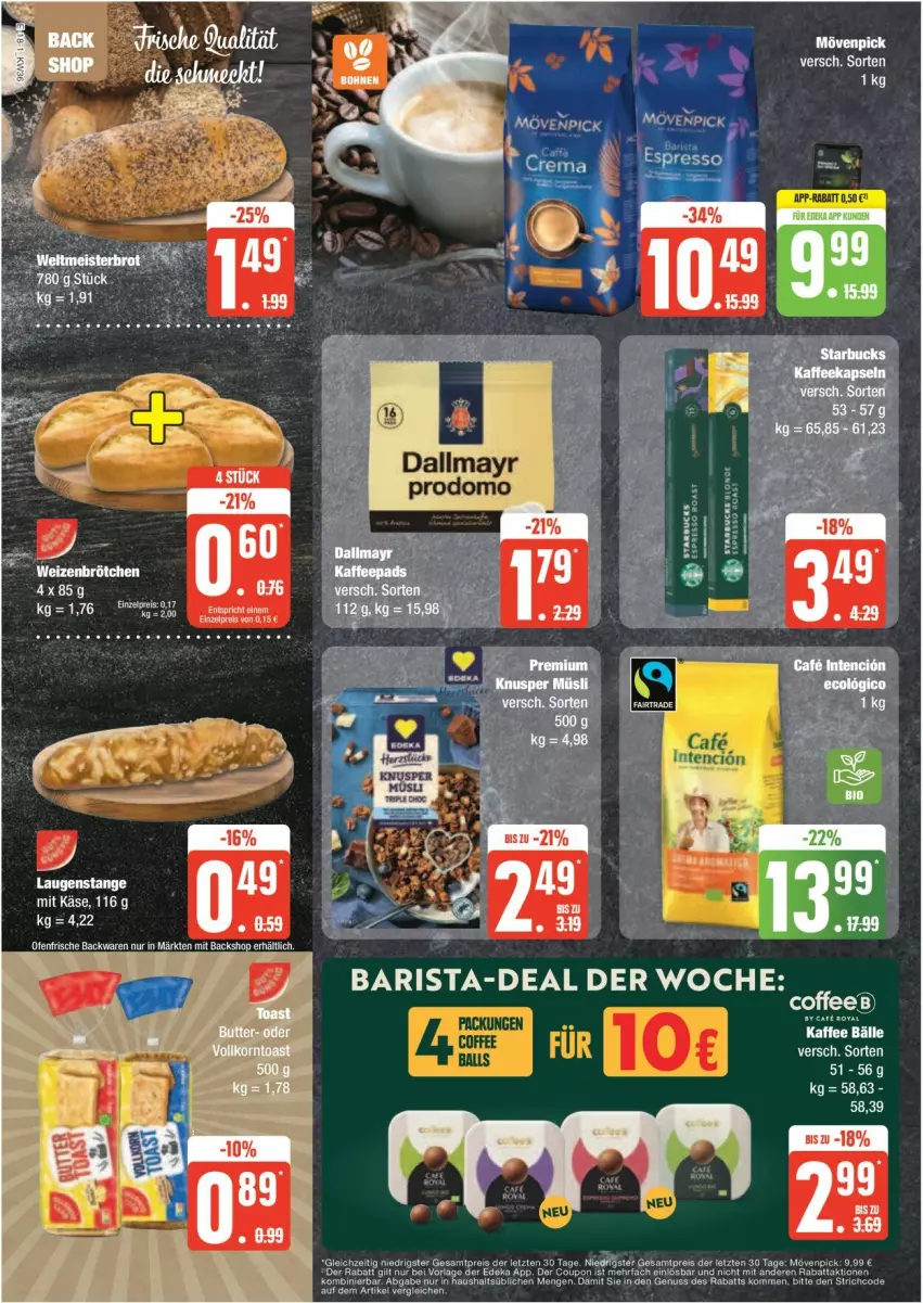 Aktueller Prospekt Edeka - Prospekte - von 02.09 bis 07.09.2024 - strona 18 - produkty: coupon, dallmayr, dallmayr prodomo, deka, eis, kaffee, Laugenstange, mövenpick, nuss, prodomo, reis, tee, Ti, wurst, ZTE