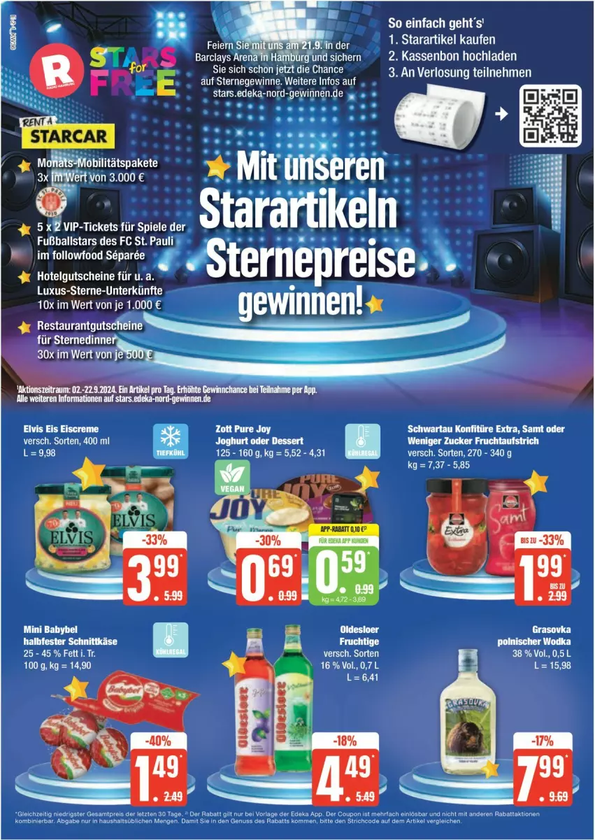 Aktueller Prospekt Edeka - Prospekte - von 02.09 bis 07.09.2024 - strona 2 - produkty: aufstrich, babybel, ball, coupon, creme, deka, eier, eis, eiscreme, frucht, fruchtaufstrich, Fußball, halbfester schnittkäse, Käse, LG, mini babybel, nuss, oldesloer, reis, schnittkäse, Ti, ZTE, zucker