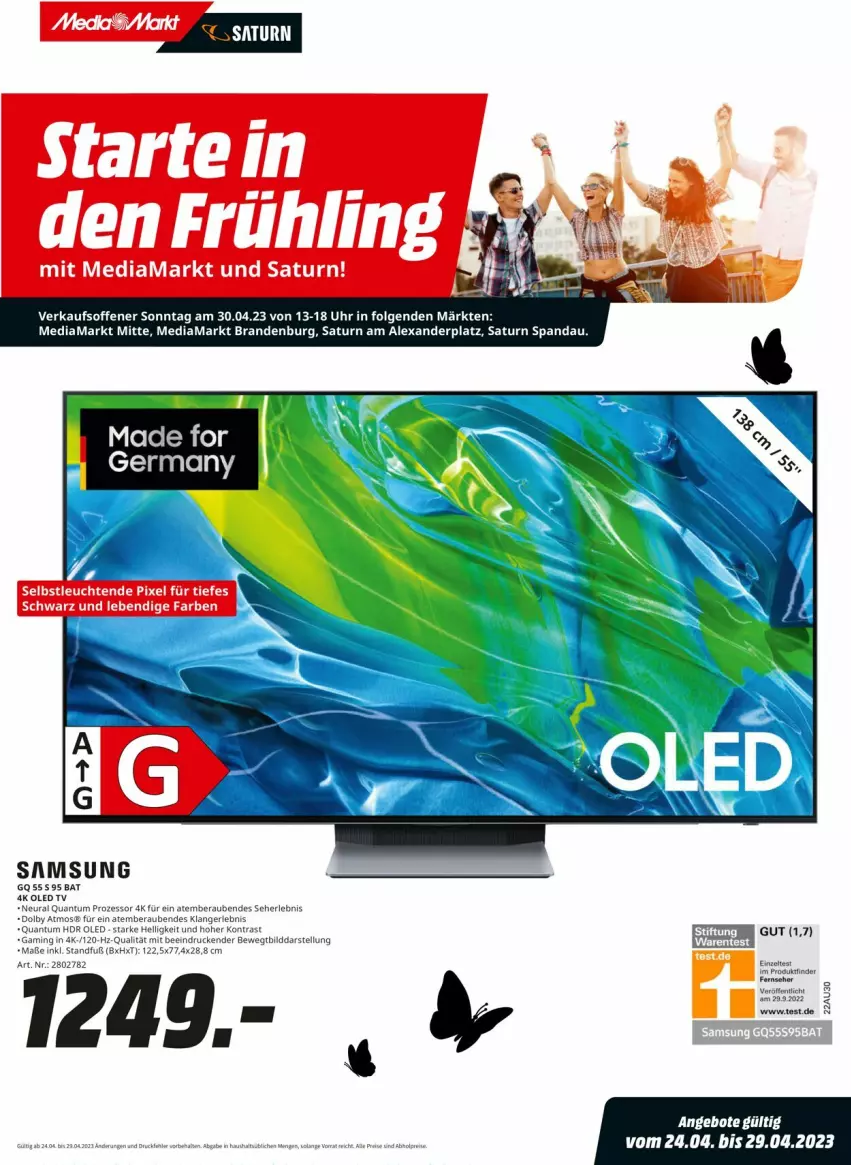 Aktueller Prospekt Media Markt - Prospekte - von 24.04 bis 29.04.2023 - strona 1 - produkty: alexa, angebot, angebote, Germ, Kinder, led tv, Leuchte, leuchten, LG, mediamarkt, oled tv, Samsung, Ti, uhr