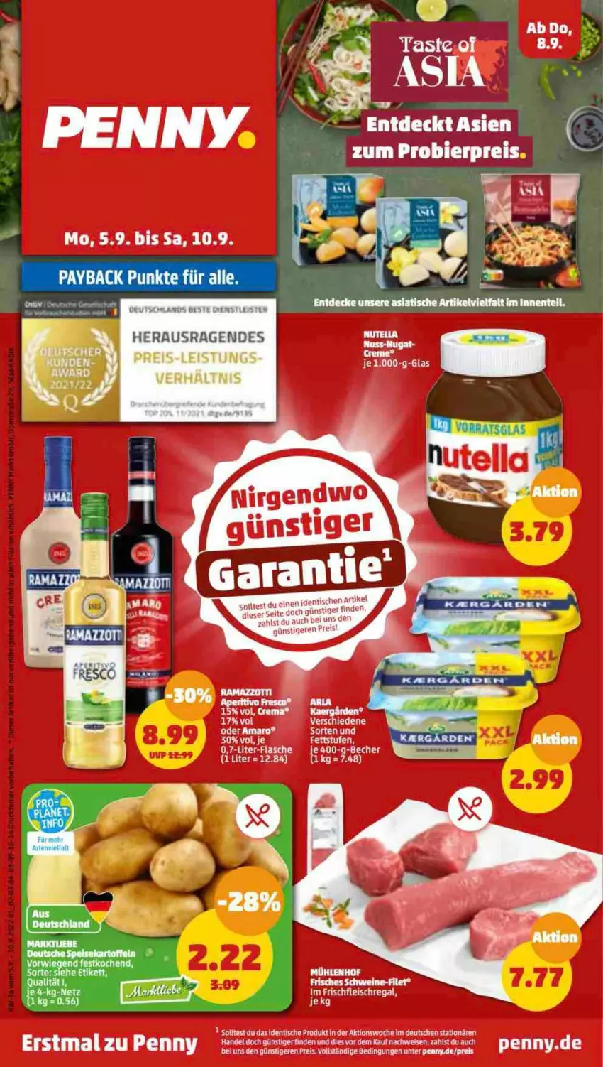 Aktueller Prospekt Penny - Prospekte - von 05.09 bis 10.09.2022 - strona 1 - produkty: eis, fleisch, LG, nolte, reis, rel, ring, Ti, tisch