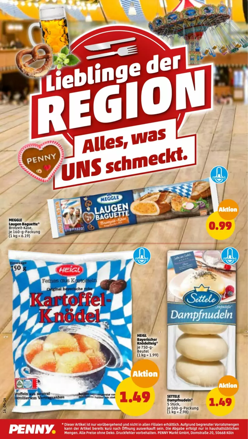 Aktueller Prospekt Penny - Prospekte - von 05.09 bis 10.09.2022 - strona 16 - produkty: baguette, beutel, brot, Käse, Knödel, Knödelteig, meggle, nudel, nudeln, settele