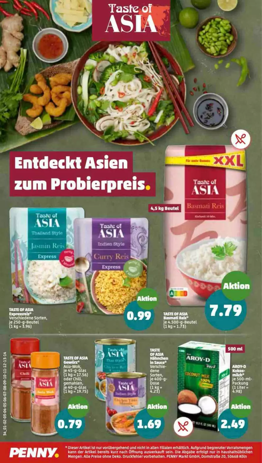 Aktueller Prospekt Penny - Prospekte - von 05.09 bis 10.09.2022 - strona 34 - produkty: bier, chili, eis, gewürz, LG, milch, reis, tee, Ti, wok, ZTE