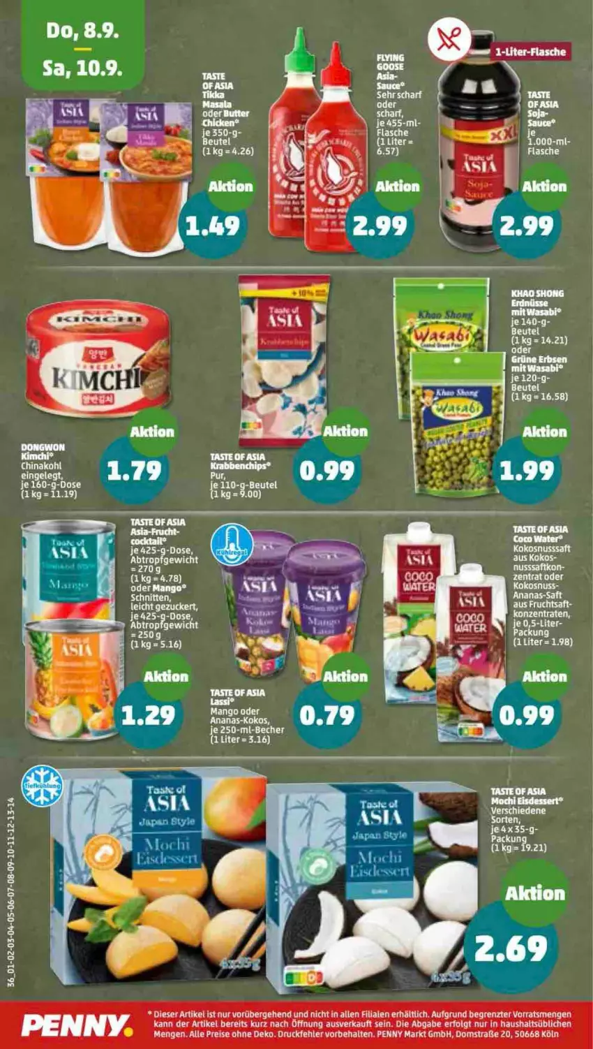 Aktueller Prospekt Penny - Prospekte - von 05.09 bis 10.09.2022 - strona 36 - produkty: ananas, erbsen, erdnüsse, frucht, kokos, LG, mango, nuss, saft, schnitten, tee, Ti, ZTE