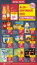Gazetka promocyjna Aldi Nord - Von Montag - Gazetka - ważna od 05.07 do 05.07.2025 - strona 37 - produkty: aldi, alpro, aus der tiefkühlung, becel, Becher, beutel, blume, blumen, blumenkohl, dovgan, drink, eis, flasche, gin, gurke, gurken, homann, kartoffel, kartoffelsalat, konfitüre, konfitüre extra, langnese, mccain, nuii, pelmeni, reis, remoulade, saft, salat, Schwartau, stieleis, Tasche, taschen, taschki, Ti, tiefpreis, valensina, Weißkohl, ZTE