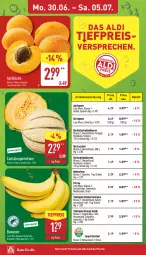 Gazetka promocyjna Aldi Nord - Von Montag - Gazetka - ważna od 05.07 do 05.07.2025 - strona 4 - produkty: aldi, aprikose, aprikosen, banane, bananen, beere, beeren, bio, eis, Elan, heidelbeere, heidelbeeren, ingwer, kiwi, melone, Nektar, nektarinen, quad, reis, rum, Schal, Schale, tafeläpfel, Ti, tiefpreis, tisch, zespri, zucchini