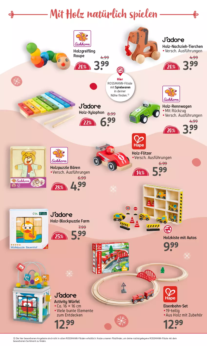 Aktueller Prospekt Rossmann - Prospekte - von 16.12 bis 20.12.2024 - strona 14 - produkty: angebot, angebote, auto, decke, eis, Eisenbahn, ente, Holz, Puzzle, Spiele, spielwaren, Ti, würfel, Xylophon