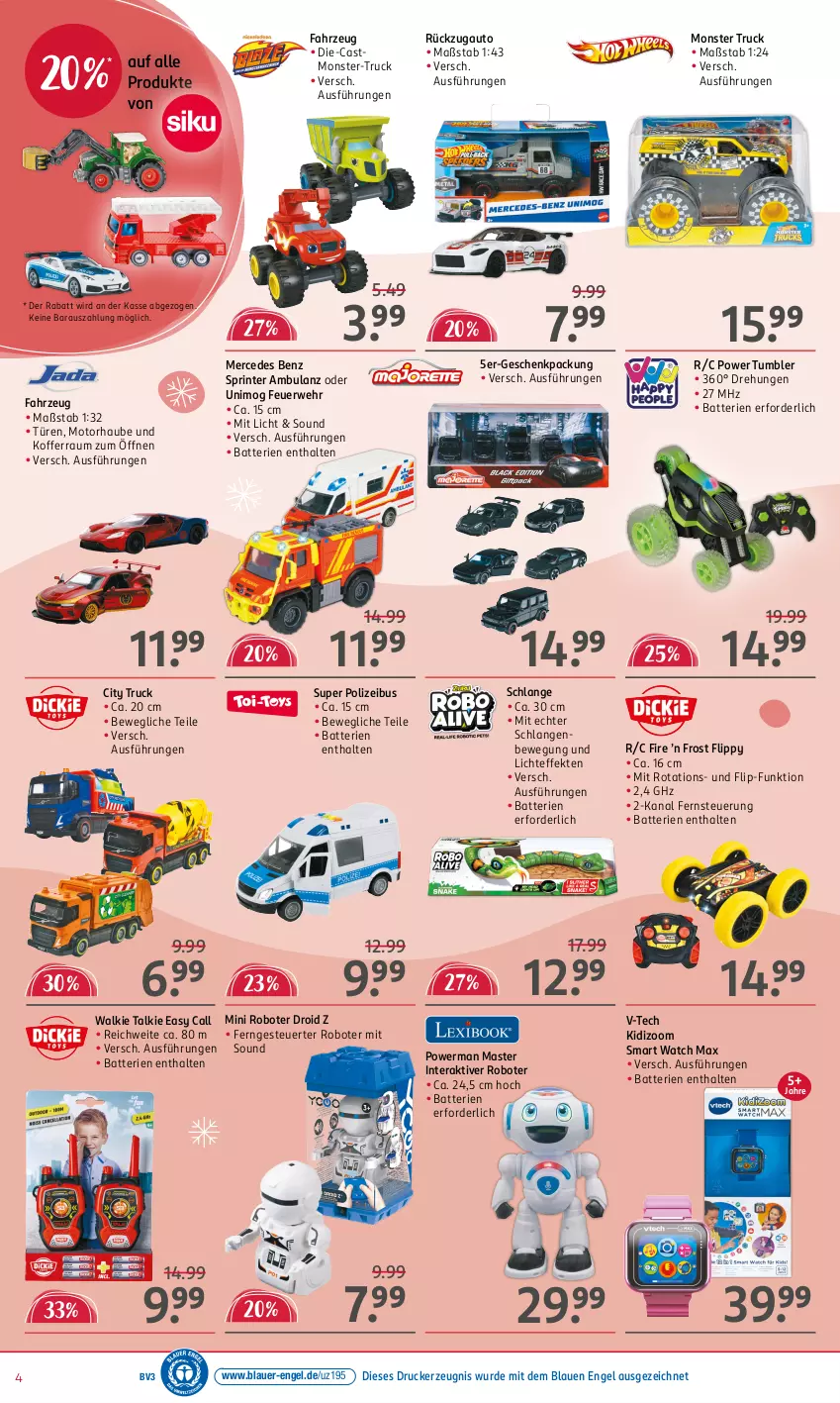 Aktueller Prospekt Rossmann - Prospekte - von 16.12 bis 20.12.2024 - strona 4 - produkty: auer, auto, batterie, batterien, drucker, Engel, geschenkpackung, kerze, koffer, monster, Monster Truck, rwe, Ti