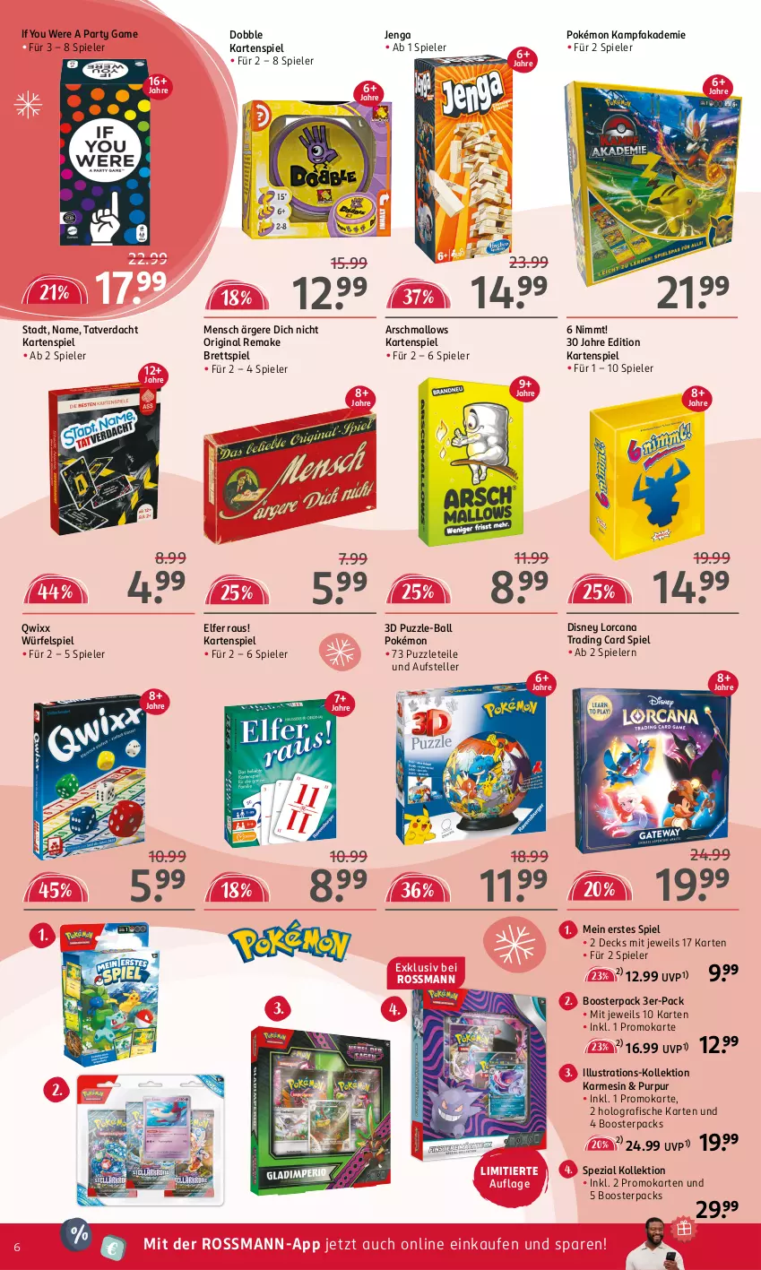 Aktueller Prospekt Rossmann - Prospekte - von 16.12 bis 20.12.2024 - strona 6 - produkty: ball, disney, elle, fisch, fische, gin, Kartenspiel, Puzzle, Spezi, Spiele, teller, Ti, würfel, Yo