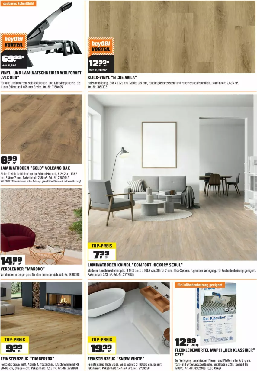 Aktueller Prospekt Obi - Prospekte - von 30.06 bis 31.07.2023 - strona 11 - produkty: Blender, braun, Brei, brie, eis, feinsteinzeug, Holz, laminat, laminatboden, landhausdiele, latte, Mode, reis, Ti, top-preis, Yo