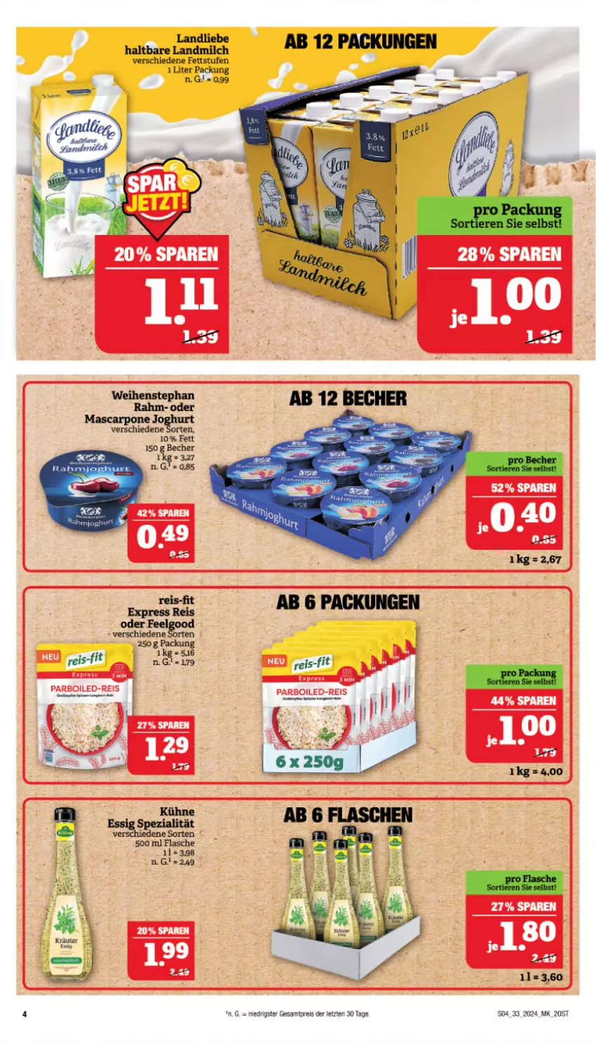 Aktueller Prospekt Marktkauf - Prospekt - von 11.08 bis 17.08.2024 - strona 4 - produkty: Becher, eis, joghur, joghurt, landmilch, mascarpone, milch, reis, reis-fit, weihenstephan, ZTE