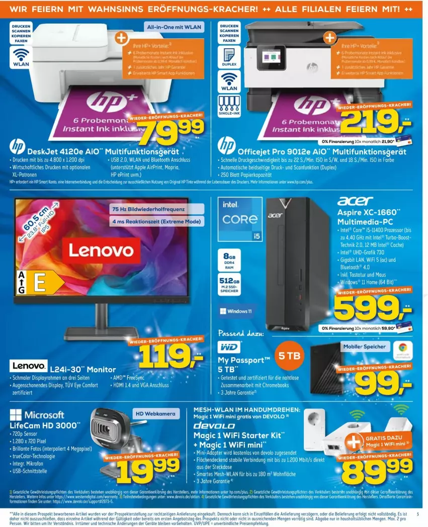 Aktueller Prospekt Euronics - Prospekte - von 10.08 bis 17.08.2022 - strona 5 - produkty: adapter, auto, decke, devolo, eier, eis, elle, ente, kracher, lenovo, LG, Mode, monati, monitor, reis, Sport, tee, teller, Ti, tisch