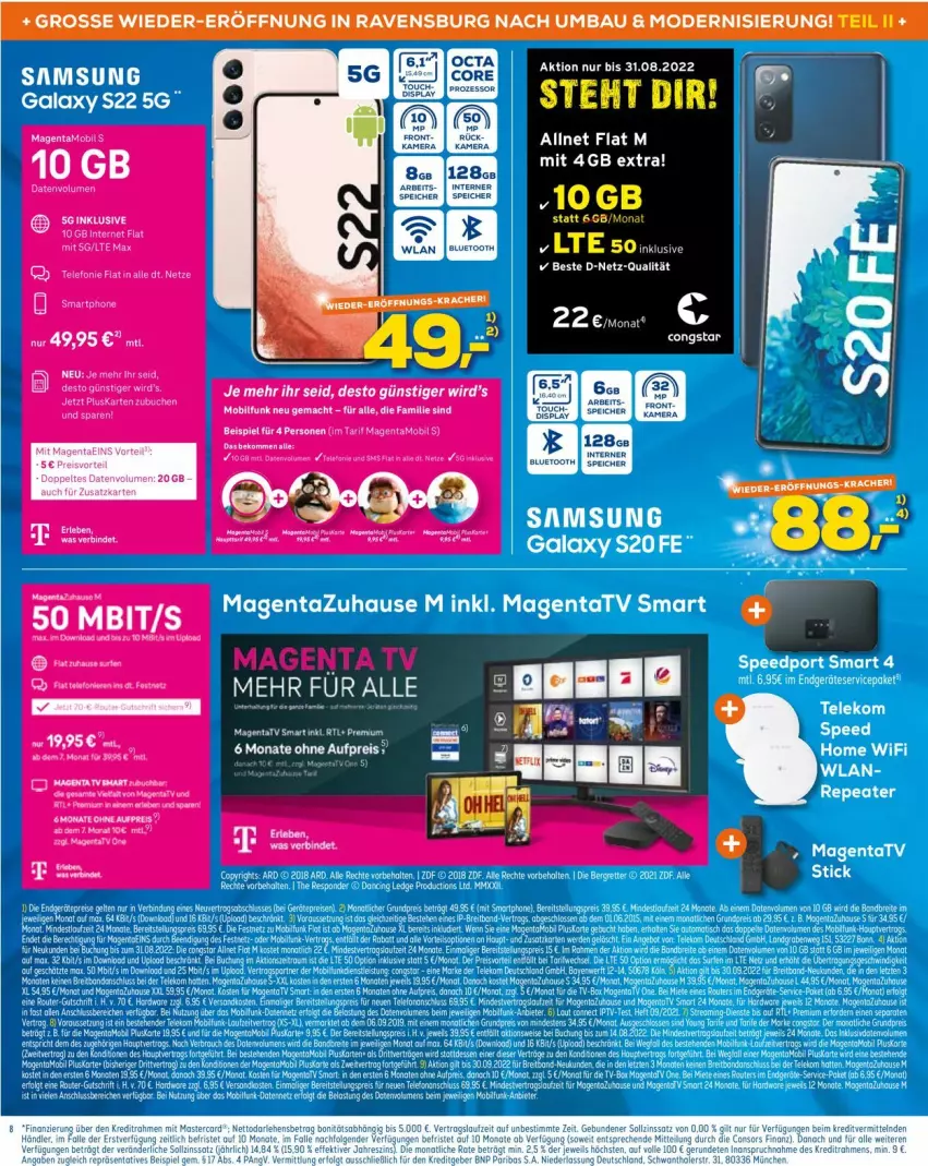 Aktueller Prospekt Euronics - Prospekte - von 10.08 bis 17.08.2022 - strona 8 - produkty: allnet flat, Bau, bett, eis, kamera, mac, Mode, tee, telefon, Ti