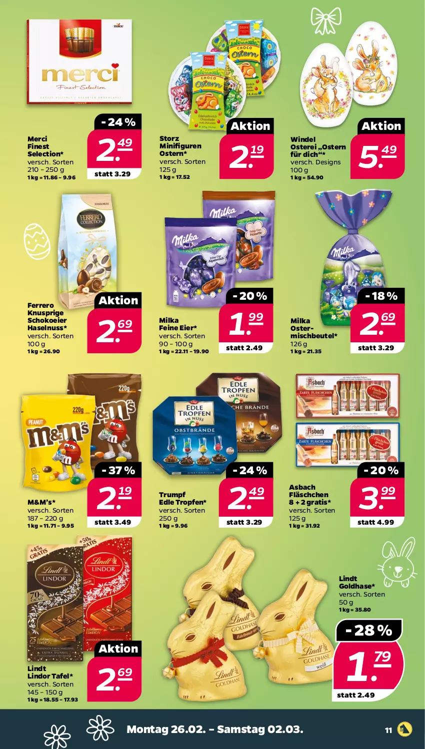 Aktueller Prospekt Netto - Woche 9 - von 26.02 bis 02.03.2024 - strona 11 - produkty: beutel, eier, ferrero, haselnuss, lindor, lindt, merci, milka, nuss, rum, schoko, Ti