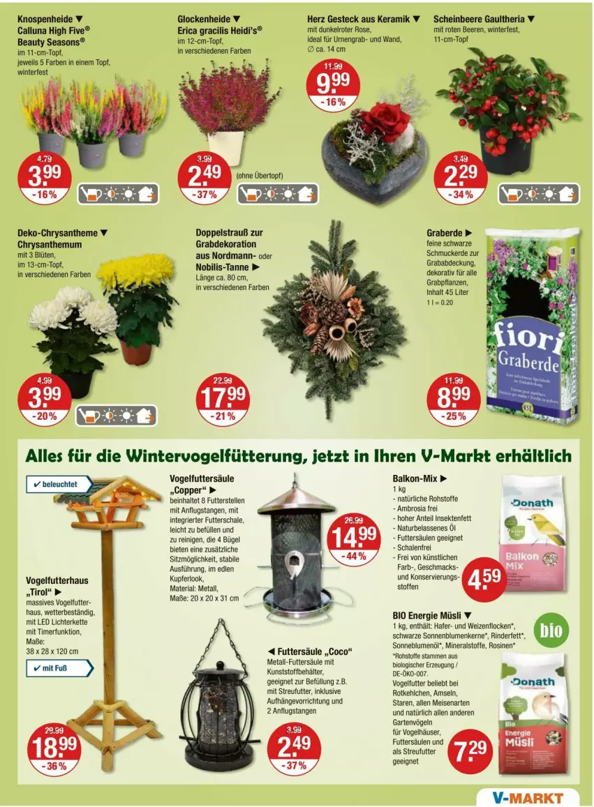 Aktueller Prospekt Vmarkt - Prospekte - von 23.10 bis 29.10.2025 - strona 19 - produkty: beere, beeren, Behälter, bio, blume, blumen, blumenöl, Blüte, bügel, dekoration, eis, elle, erde, Garten, hafer, Kette, LED Lichterkette, lichterkette, mac, müsli, natur, pflanze, pflanzen, Ria, rind, rinder, Schal, Schale, Schmuck, sekt, sonnenblume, sonnenblumen, Sonnenblumenkerne, Streufutter, Ti, timer, topf, Vogelfutter