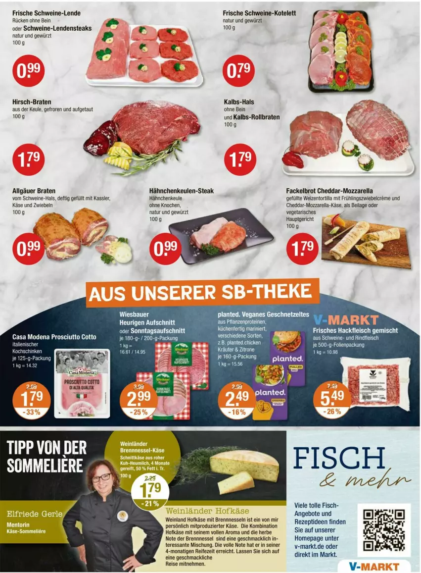 Aktueller Prospekt Vmarkt - Prospekte - von 23.10 bis 29.10.2025 - strona 3 - produkty: angebot, angebote, auer, aufschnitt, Bau, Bauer, braten, brot, Casa Modena, cheddar, creme, eis, fisch, fleisch, geschnetzeltes, gewürz, hackfleisch, hackfleisch gemischt, Heu, ilag, Käse, kochschinken, kotelett, kräuter, küche, Küchen, LG, mac, Mode, monati, mozzarella, natur, Omep, pflanze, pflanzen, prosciutto, prosciutto cotto, reis, rel, rezept, rind, rindfleisch, rollbraten, SANTE, schinken, schwein, schweine, steak, steaks, Ti, tortilla, Vegeta, wein, weine, wiesbauer, Zelt, zitrone, zwiebel, zwiebeln