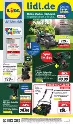 Gazetka promocyjna Lidl - Wochen-Highlights im Onlineshop - Gazetka - ważna od 20.08 do 20.08.2023 - strona 1 - produkty: akku, akku-heckenschere, Akku-Vertikutierer, angebot, angebote, Brei, eis, elle, heckenschere, hochdruckreiniger, ladegerät, LG, messer, ndk, Parkside, rasen, rasenmäher, reiniger, reis, rel, sac, Schal, Schale, Schere, telefon, Ti, Tiere, uhr