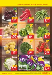 Gazetka promocyjna Netto Marken-Discount - Filial-Angebote - Gazetka - ważna od 26.02 do 26.02.2022 - strona 33 - produkty: angebot, asti, beutel, bio, blume, blumen, blumenkohl, bohne, bohnen, brita, brokkoli, Buschbohnen, cocktail, eis, ingwer, kartoffel, kartoffeln, paprika, paprika rot, rispentomaten, Romanasalat, rote bete, salat, Schal, Schale, speisekartoffeln, spinat, Spitzpaprika, Ti, tomate, tomaten, ZTE