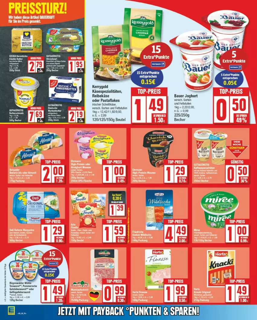 Aktueller Prospekt Edeka - Prospekte - von 24.02 bis 01.03.2025 - strona 12 - produkty: ACC, almighur, almighurt, auer, Bau, Bauer, Becher, beutel, chia, elle, flakes, Geflügel, gin, gutsleberwurst, joghur, joghurt, Käse, leberwurst, mac, pasta, Pommersche, Reibekäse, rügenwalder, rügenwalder mühle, schnittkäse, Spezi, tee, teewurst, wurst