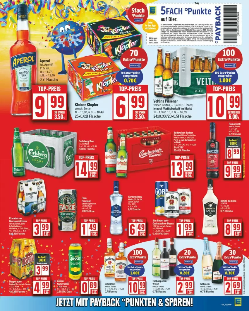 Aktueller Prospekt Edeka - Prospekte - von 24.02 bis 01.03.2025 - strona 17 - produkty: bier, flasche, jim beam, kleiner klopfer, leine, pils, pilsener, Ti, veltins, veltins pilsener