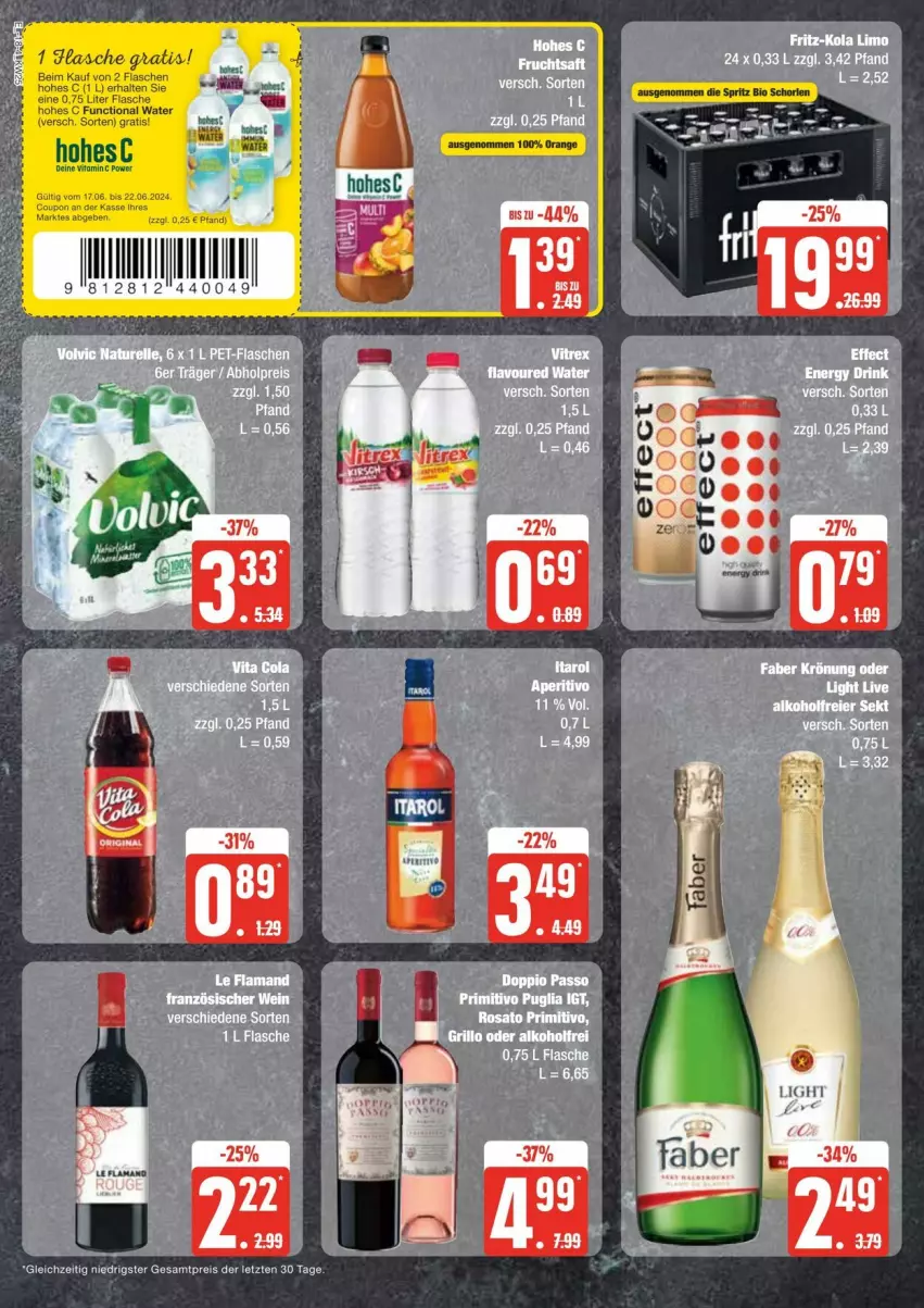 Aktueller Prospekt Edeka - Prospekte - von 15.06 bis 22.06.2024 - strona 18 - produkty: bio, eis, flasche, orange, reis, Ti, ZTE