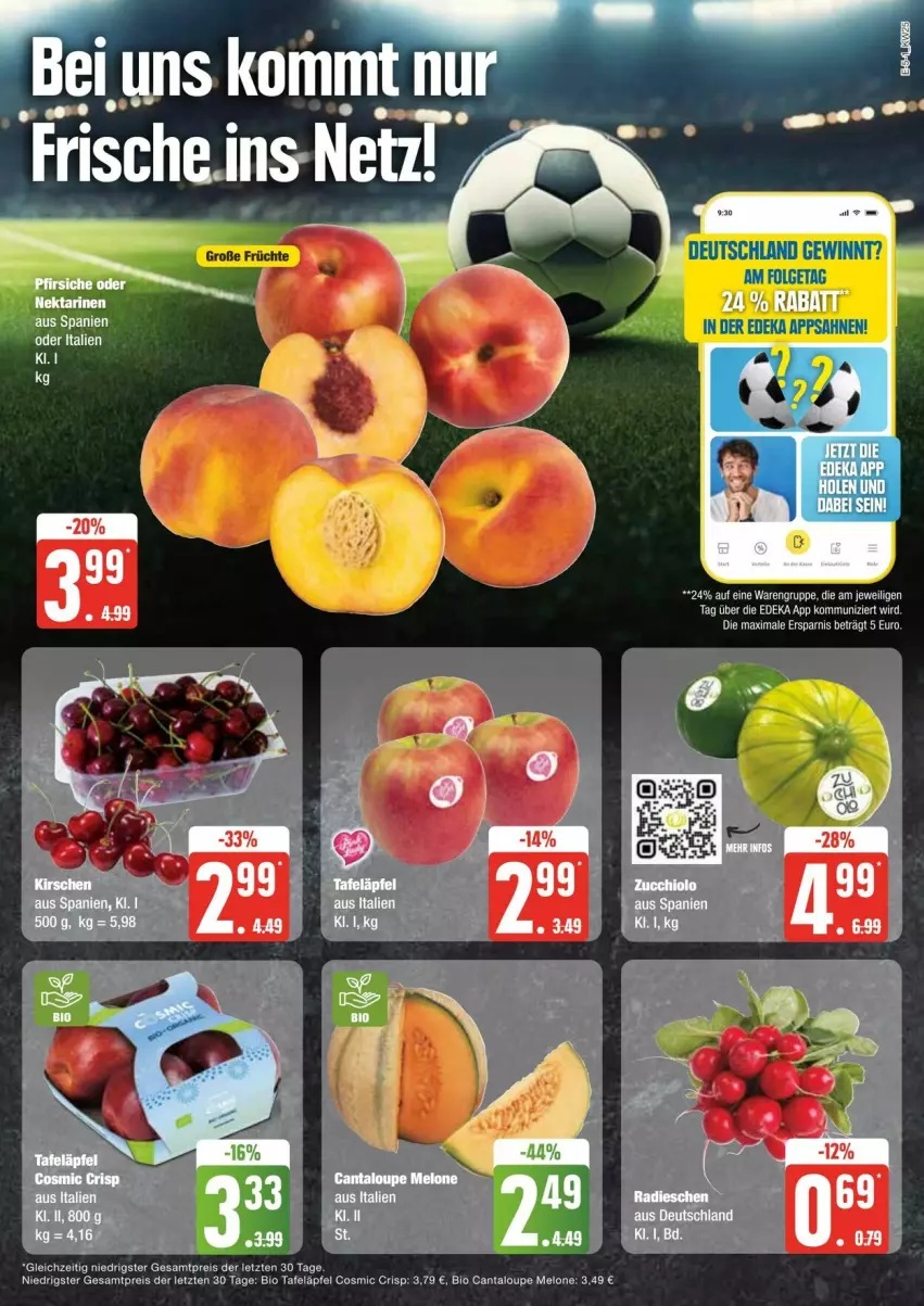 Aktueller Prospekt Edeka - Prospekte - von 15.06 bis 22.06.2024 - strona 5 - produkty: bio, deka, eis, LG, melone, reis, sahne, tafeläpfel, Ti, ZTE