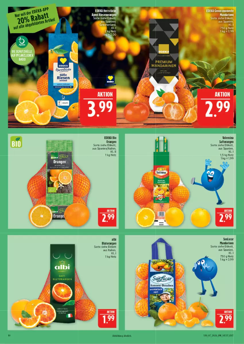 Aktueller Prospekt Marktkauf - Prospekt - von 08.02 bis 14.02.2026 - strona 10 - produkty: bio, Blutorange, deka, edeka bio, mandarine, mandarinen, orange, orangen, saft, Saftorangen, Ti, Tiere, valensina