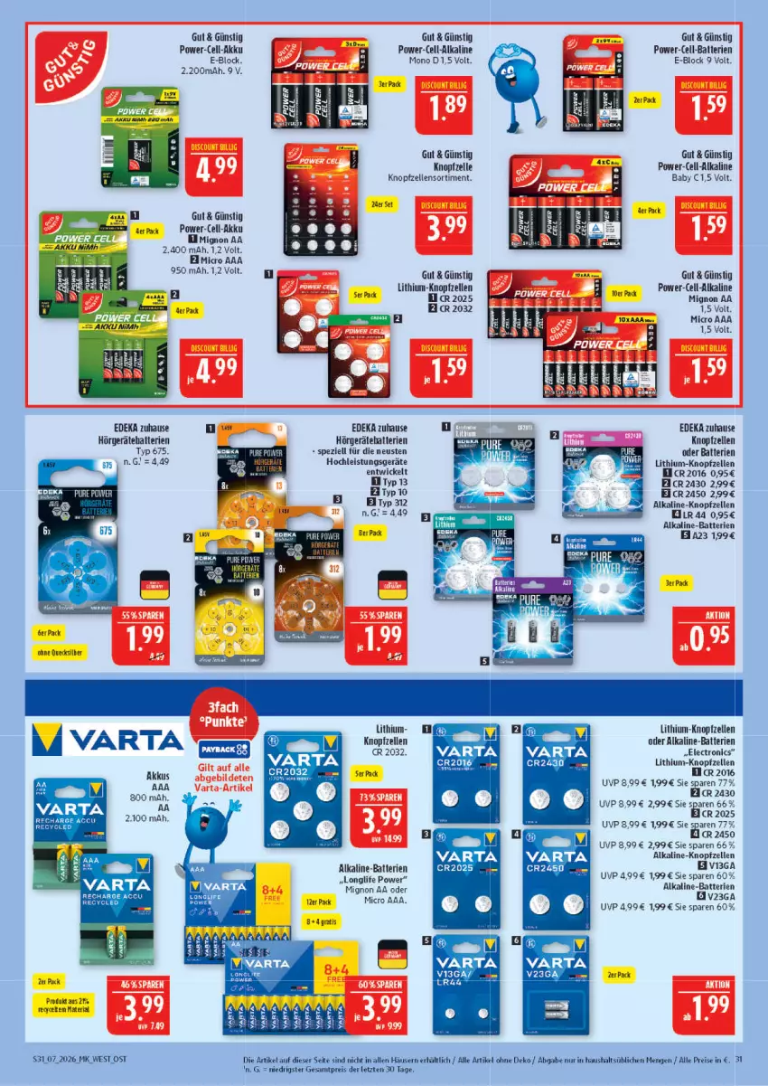 Aktueller Prospekt Marktkauf - Prospekt - von 08.02 bis 14.02.2026 - strona 31 - produkty: ACC, aeg, akku, batterie, batterien, deka, eis, elle, longlife, reis, Ria, Spezi, Ti, varta, WICK, Yo, ZTE
