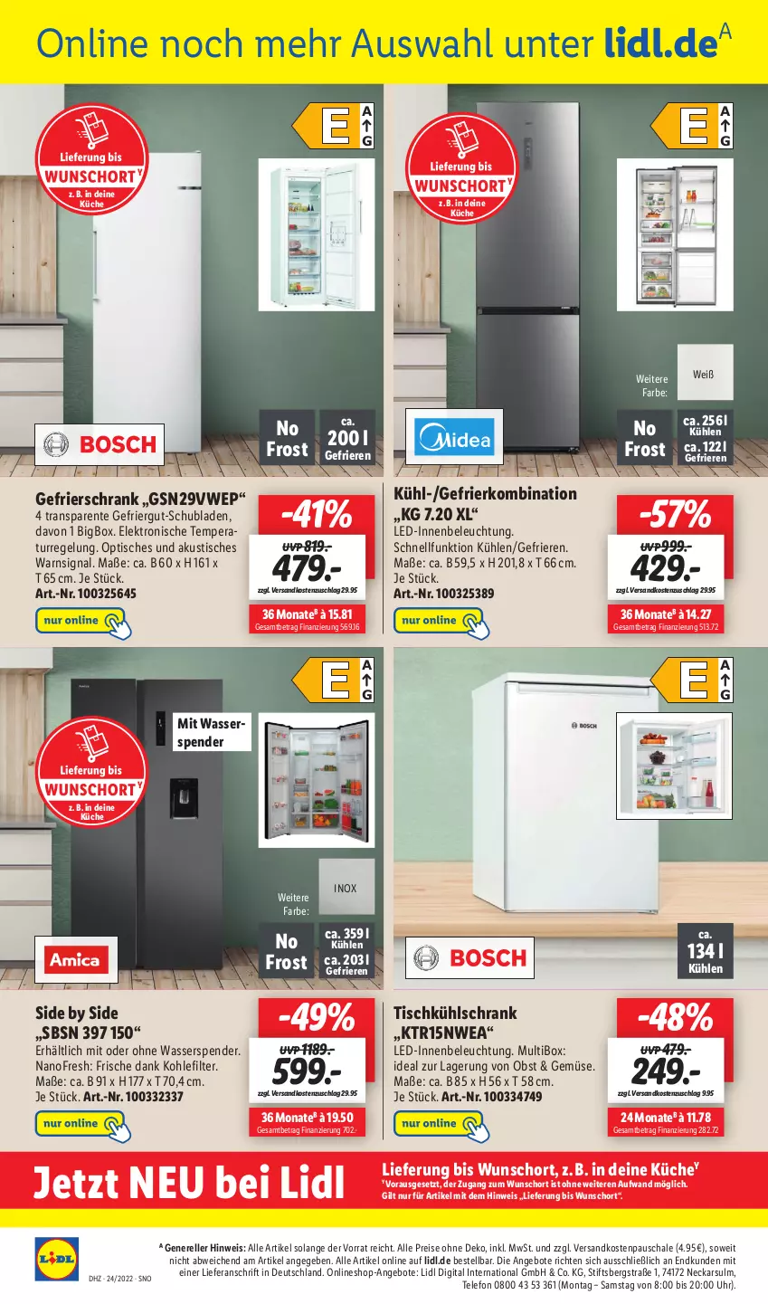 Aktueller Prospekt Lidl - Wochen-Highlights im Onlineshop - von 13.06 bis 19.06.2022 - strona 4 - produkty: angebot, angebote, beleuchtung, eis, Elektro, elle, ente, gefrierkombination, gefrierschrank, küche, kühlschrank, ndk, obst, reis, rel, Schal, Schale, Schrank, schubladen, Signal, telefon, Ti, tisch, uhr, wasser