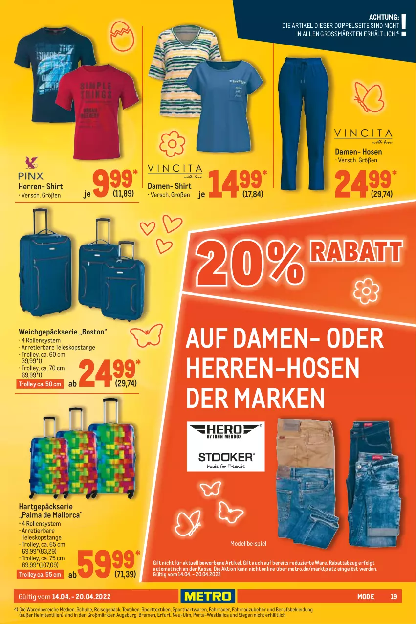 Aktueller Prospekt Metro - NonFood - von 14.04 bis 20.04.2022 - strona 19 - produkty: auto, dell, eis, erde, Fahrrad, heimtextilien, hose, hosen, kleid, Kleidung, LG, Metro, Mode, reis, schuhe, shirt, Sport, Teleskop, Ti, tisch, trolley