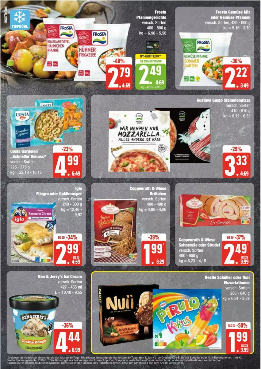 Aktueller Prospekt Edeka - Prospekte - von 08.07 bis 13.07.2024 - strona 12 - produkty: deka, frosta, Gemüse Mix, Käse, mozzarella, nero, pfanne, pfannen, rel, sahne, Sahnerolle, Strudel